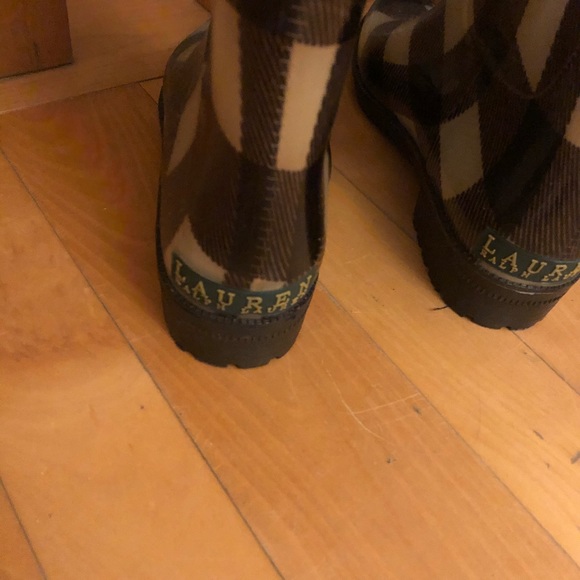 Ralph Lauren Rossalyn ll black and cream Rainboots - Picture 8 of 8